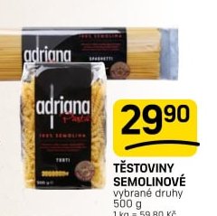 TĚSTOVINY SEMOLINOVÉ
