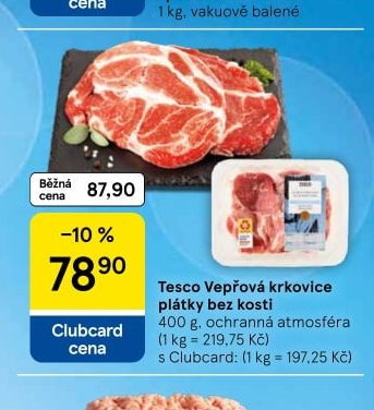 Tesco Vepřová krkovice plátky bez kosti