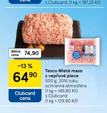Tesco Mleté maso z vepřové plece