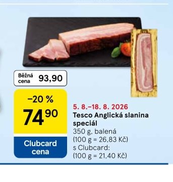 Tesco Anglická slanina speciál