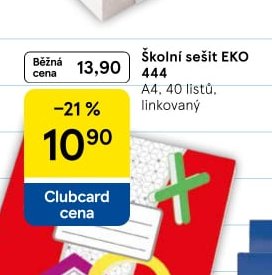 Školní sešit EKO 444 A4, 40 listů, linkovaný