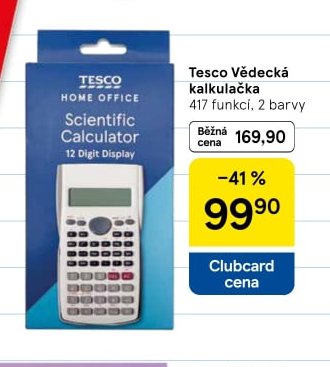 Tesco Vědecká kalkulačka 417 funkcí, 2 barvy