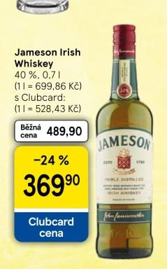 Jameson Irish Whiskey 40 % 0,7 l