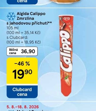 Algida Calippo Zmrzlina s jahodovou příchutí