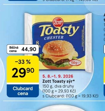 Zott Toasty sýr