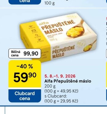 Alfa Přepuštěné máslo