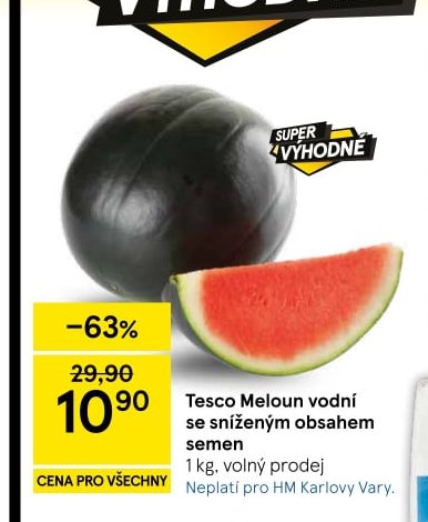 Meloun vodní se sníženým obsahem semen