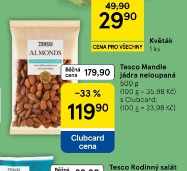 Tesco Mandle jádra neloupaná