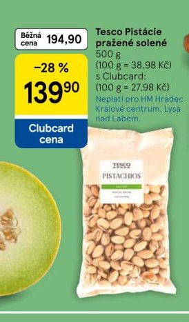 Tesco Pistácie pražené solené
