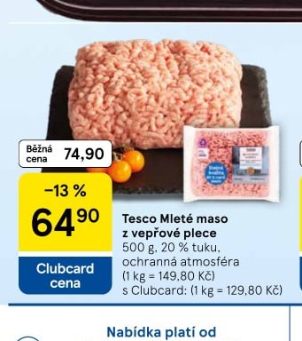 Tesco Mleté maso z vepřové plece