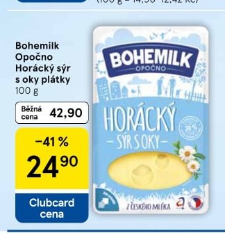 Bohemilk Opočno Horácký sýr s oky plátky