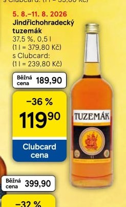 Jindřichohradecký tuzemák 37,5 %, 0,5 l