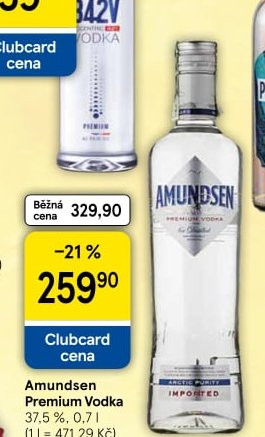 Amundsen Premium Vodka 37,5 %, 0,7 l