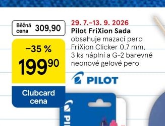 Pilot Frixion Sada (mazací pero, náplně)