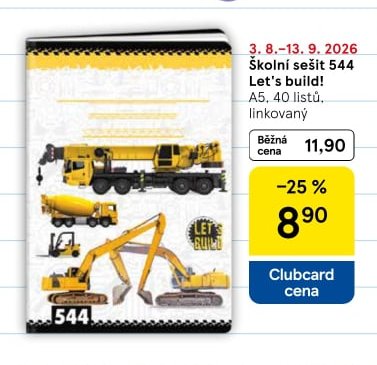 Školní sešit 544 Let's build! A5, 40 listů, linkovaný