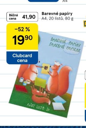 Barevné papíry A4, 20 listů, 80 g
