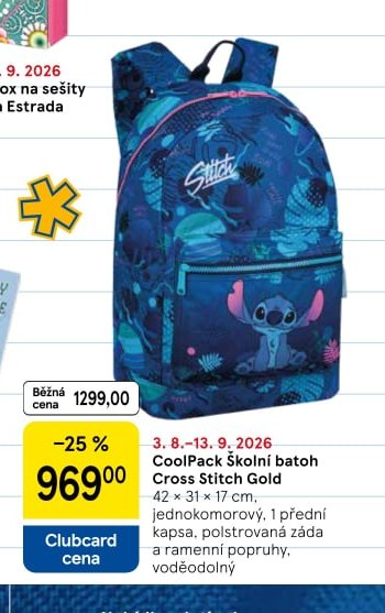 CoolPack Školní batoh Cross Stitch Gold