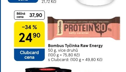 Bombus Tyčinka Raw Energy