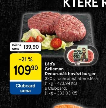 Láďa Grileman Dvouručák hovězí burger
