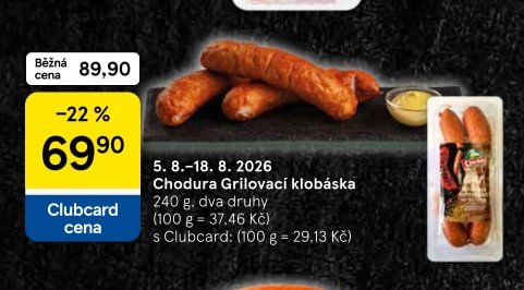 Chodura Grilovací klobása