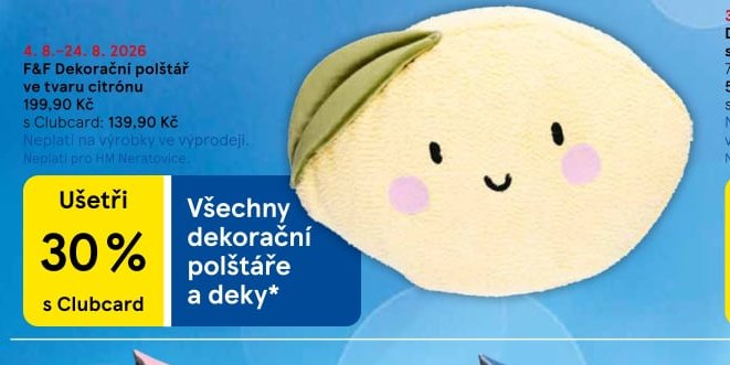 F&F Dekorační polštář ve tvaru citrónu