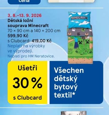 Dětská ložní souprava Minecraft