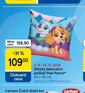 Dětský dekorační polštář Paw Patrol