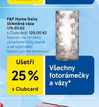 F&F Home Daisy Skleněná váza