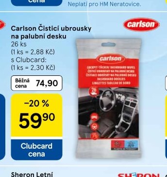 Carlson Čistící ubrousky na palubní desku