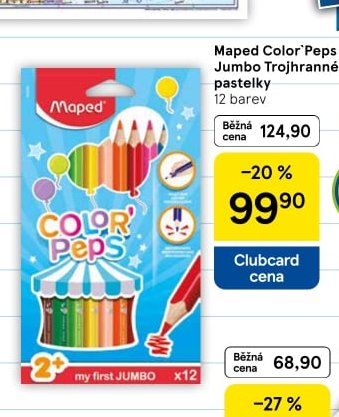 Maped Color'Peps Jumbo Trojhranné pastelky 12 barev