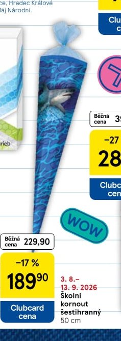 Školní kornout šestihranný 50 cm