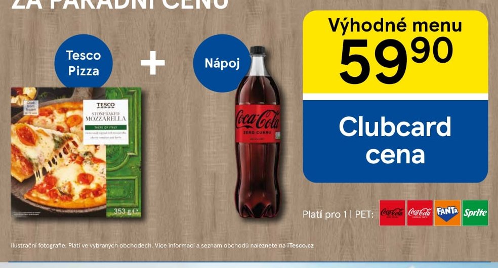 Tesco Pizza + Nápoj (Coca-Cola)