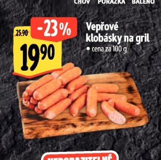 Vepřové klobásky na gril