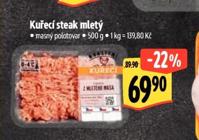 Kuřecí steak mletý