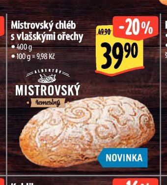 Mistrovský chléb s vlašskými ořechy