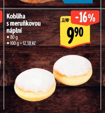 Kobliha s meruňkovou náplní