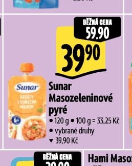 Sunar Masozeleninové pyré