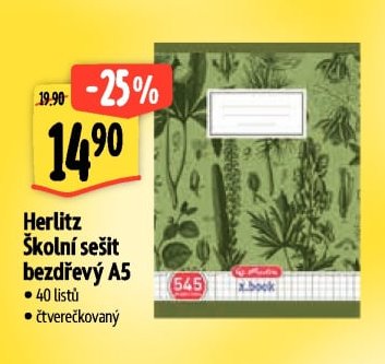 Herlitz Školní sešit bezdřevý A5