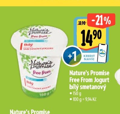 Nature's Promise Free From Jogurt bílý smetanový