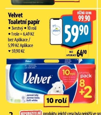 Velvet Toaletní papír 3vrstvý 10 rolí