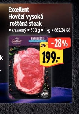 Excellent Hovězí vysoká roštěná steak