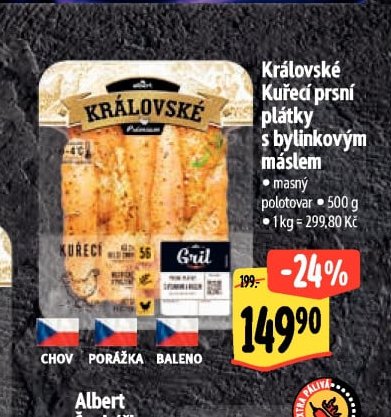 Královské Kuřecí prsní plátky s bylinkovým máslem
