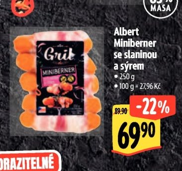 Albert Miniberner se slaninou a sýrem