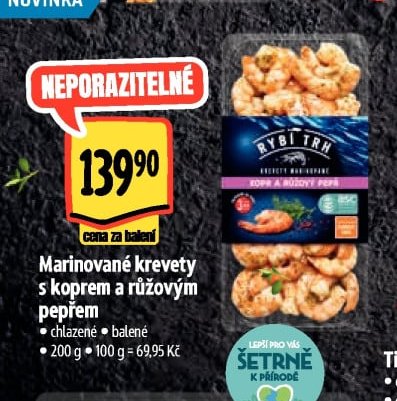 Marinované krevety s koprem a růžovým pepřem