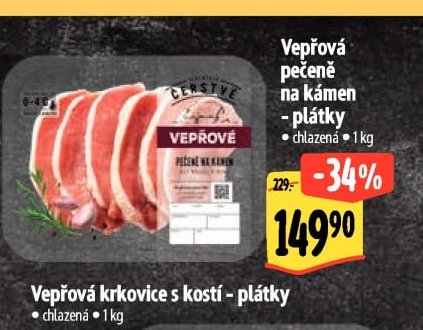 Vepřová pečeně na kámen - plátky