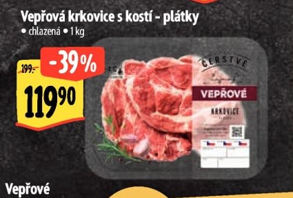 Vepřová krkovice s kostí - plátky