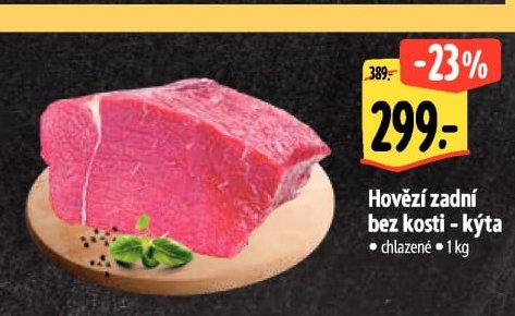 Hovězí zadní bez kosti - kýta