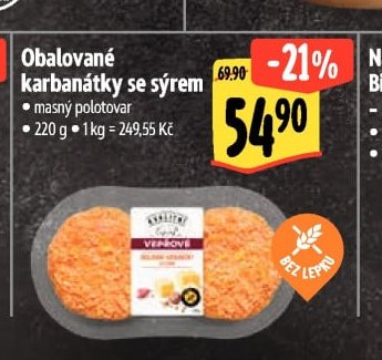Obalované karbanátky se sýrem