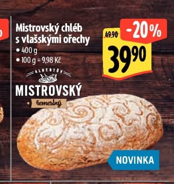 Mistrovský chléb s vlašskými ořechy