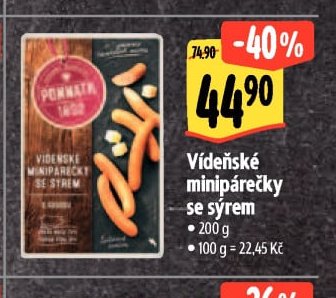 Vídeňské minipárečky se sýrem